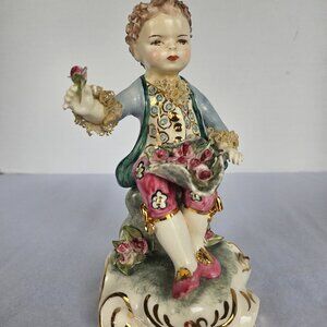 1940s California Dresden by Avis Wright Edmond With Roses